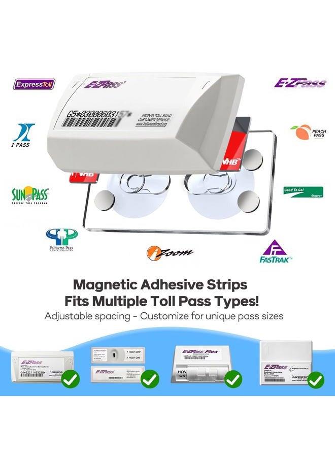 SiLiANK Magnetic EZ Pass Holder for Car Windshield – Strong Magnetic Mount with Suction Cup, UV-Resistant Acrylic Toll Tag Holder – Compatible with EZ Pass, I-Pass, SunPass & More - Image 5