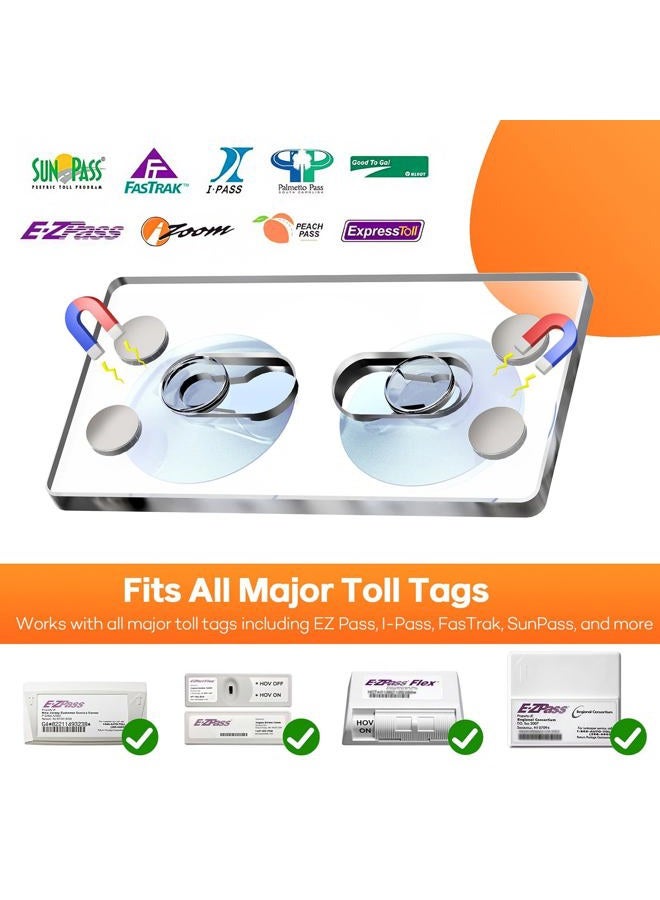 SiLiANK Magnetic EZ Pass Holder for Car Windshield – Strong Magnetic Mount with Suction Cup, UV-Resistant Acrylic Toll Tag Holder – Compatible with EZ Pass, I-Pass, SunPass & More - Image 3