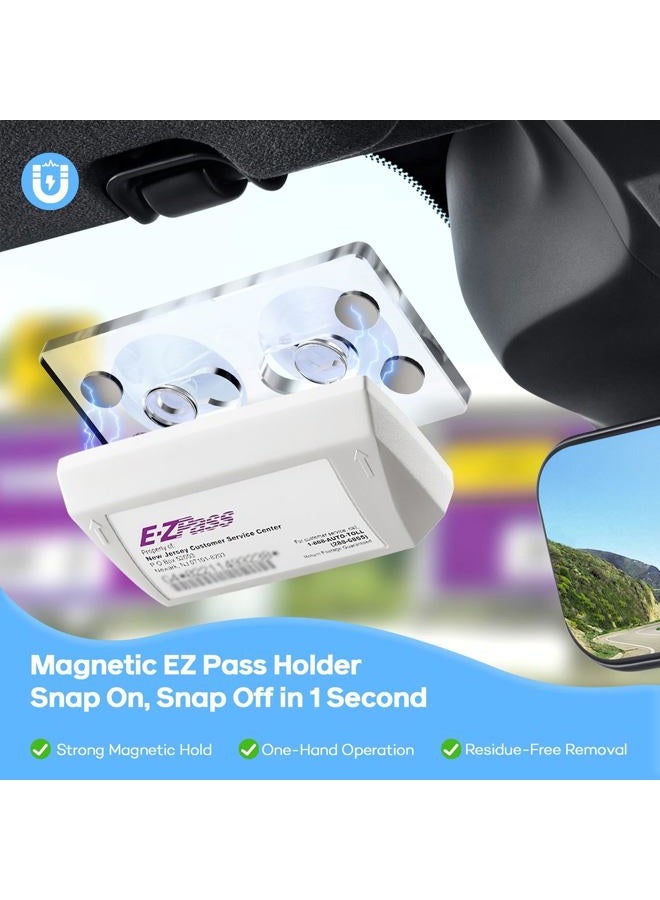 SiLiANK Magnetic EZ Pass Holder for Car Windshield – Strong Magnetic Mount with Suction Cup, UV-Resistant Acrylic Toll Tag Holder – Compatible with EZ Pass, I-Pass, SunPass & More - Image 2
