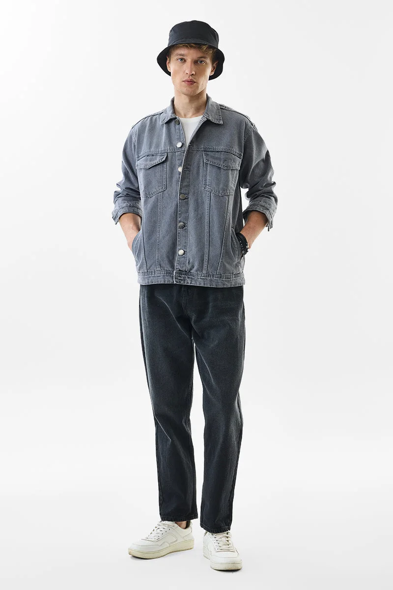 SNITCH Relaxed Fit Grey Denim Jacket
