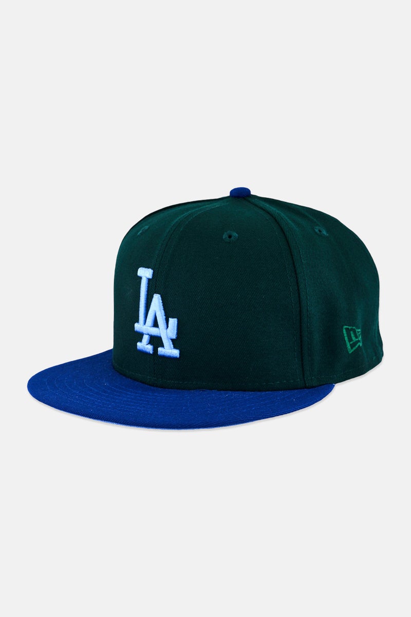 New Era x MLB Men Los Angeles Dodgers Fitted Cap, Dark Green - Image 1