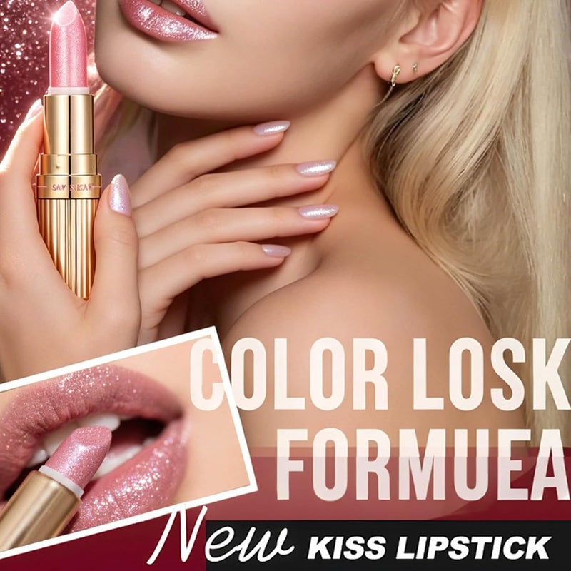 2PCS Pink Pearl Metallic Liquid Lipstick – High Pigment Long-Lasting Waterproof Lip Gloss, Shimmer High Shine Finish, Transfer-Proof, Non-Sticky Lightweight Lip Makeup for All Day Wear | Metallic Lipstick - Image 3