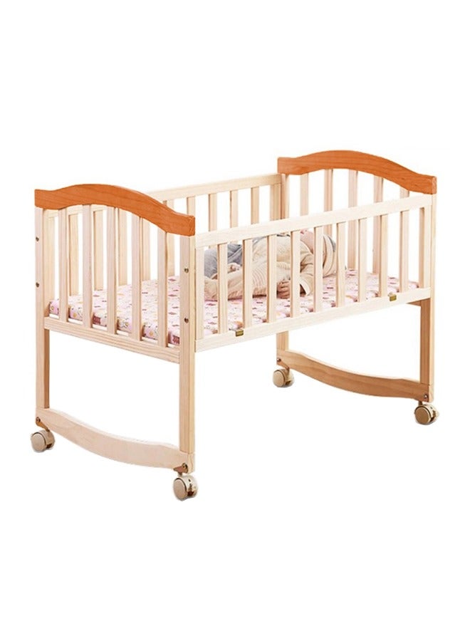 BABYCARA 2 in 1 Baby Bed Rocking Cradle Wooden Cot 90x55 Natural - Image 1