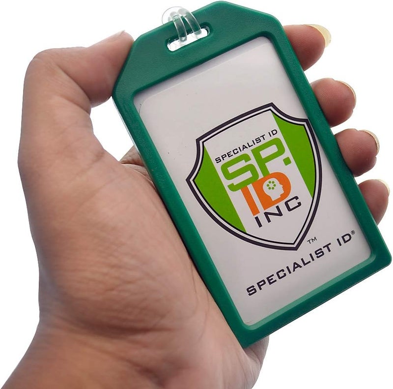 Specialist ID 5 Pack - Premium Rigid Airline Luggage Tag Holders with 6" Worm Loops - Heavy Duty Hard Plastic -Suitcase ID Tag Identifiers with Business Card Insert Window by (Green) - Image 4