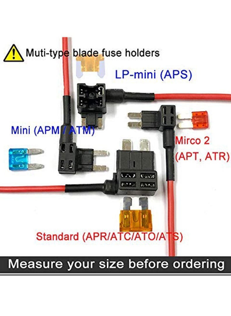 TLAXCA - 12V Add-a-Circuit Adapter and Fuse Kit(2024 New), 4 Types Fuse Tap with Standard Micro2 Mini ATC ATS Low Profile Fuse Adapter for Cars Trucks Boats (12 Pack) - Image 1