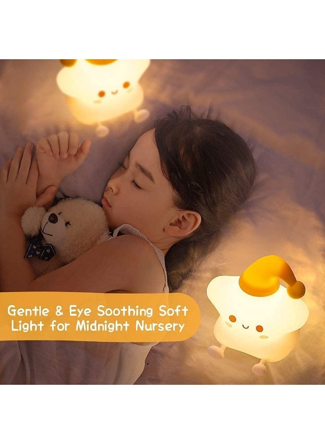 Night Light for Kids, Baby Night Light Lamp for Kids Room Star Girls Night Light, Silicone Nursery Squishy Soft Rechargeable Color Changing Cute Night Light, Star Birthday Gift - Image 4