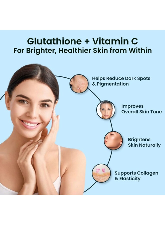 ZEROHARM L-Glutathione Reduced with Vitamin C, E & Biotin | Glutathione Capsules for Skin Whitening | Skin Glow, Pigmentation & Collagen Support for Men and Women | 1000mg per Serving | 60 Capsules - Image 4