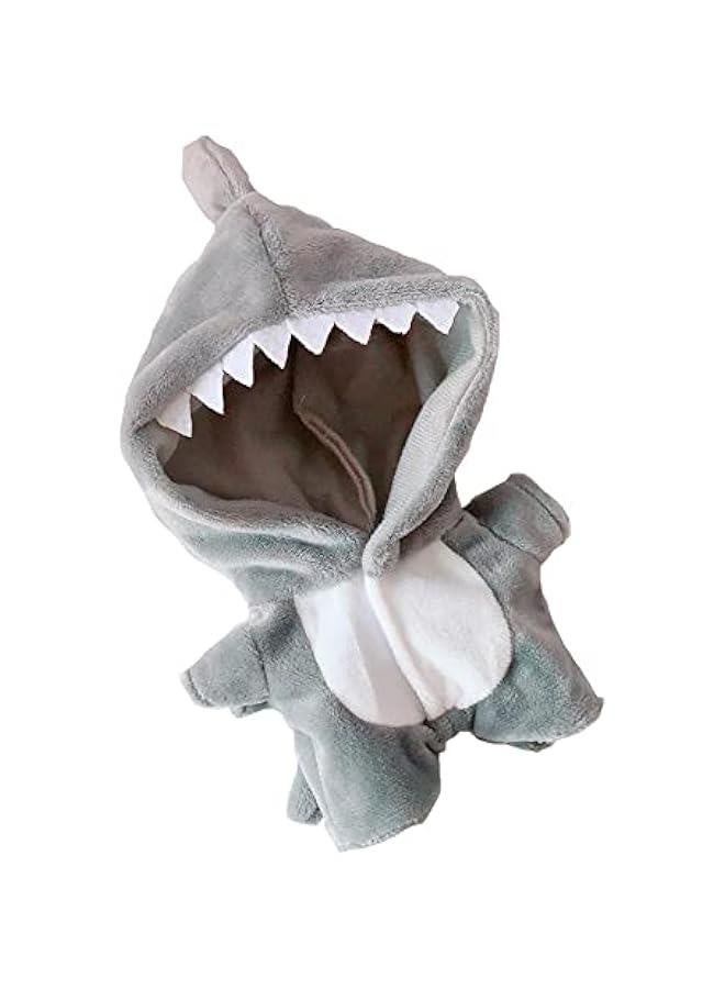 20cm /8 Doll Plush Doll's Clothes Animal one-Piece Garment Suit Pajamas Toys Dolls Accessories (Shark)