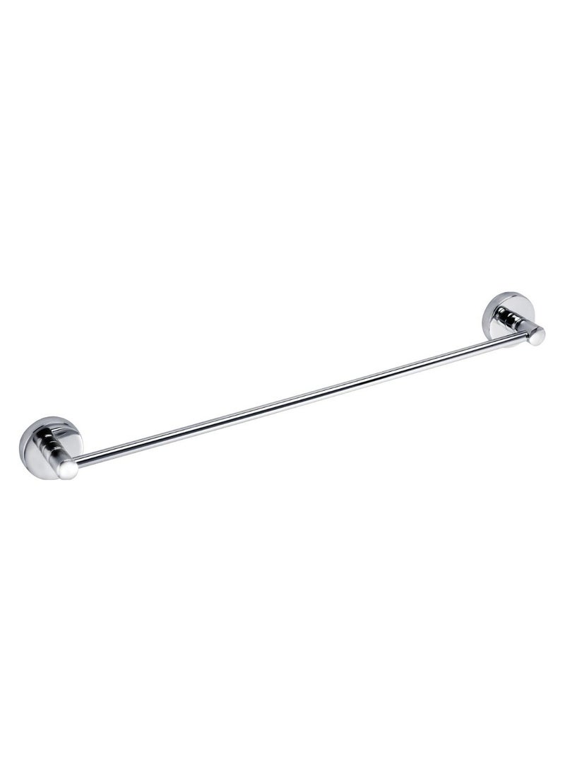 حامل مناشف طويل مفرد من الفولاذ المقاوم للصدأ والكروم، حامل مناشف مقاوم للصدأ ومتين للحمام والمطبخ والمرحاض، يأتي مع براغي ومثبتات دائرة 50 سم - Image 1