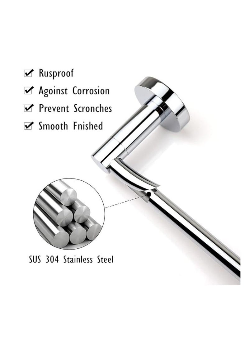 حامل مناشف طويل مفرد من الفولاذ المقاوم للصدأ والكروم، حامل مناشف مقاوم للصدأ ومتين للحمام والمطبخ والمرحاض، يأتي مع براغي ومثبتات دائرة 50 سم - Image 2