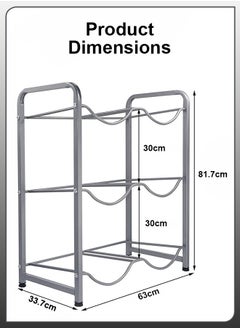 Toshionics 6 Bottles Storage Reinforced Carbon Rack Steel Heavy Duty 3 Tier 5 Gallon Water Cane Jug Holder Cooler Organizer Shelf For Home Kitchen Office Garages Restaurant Gym Stand Shelves  - Image 4