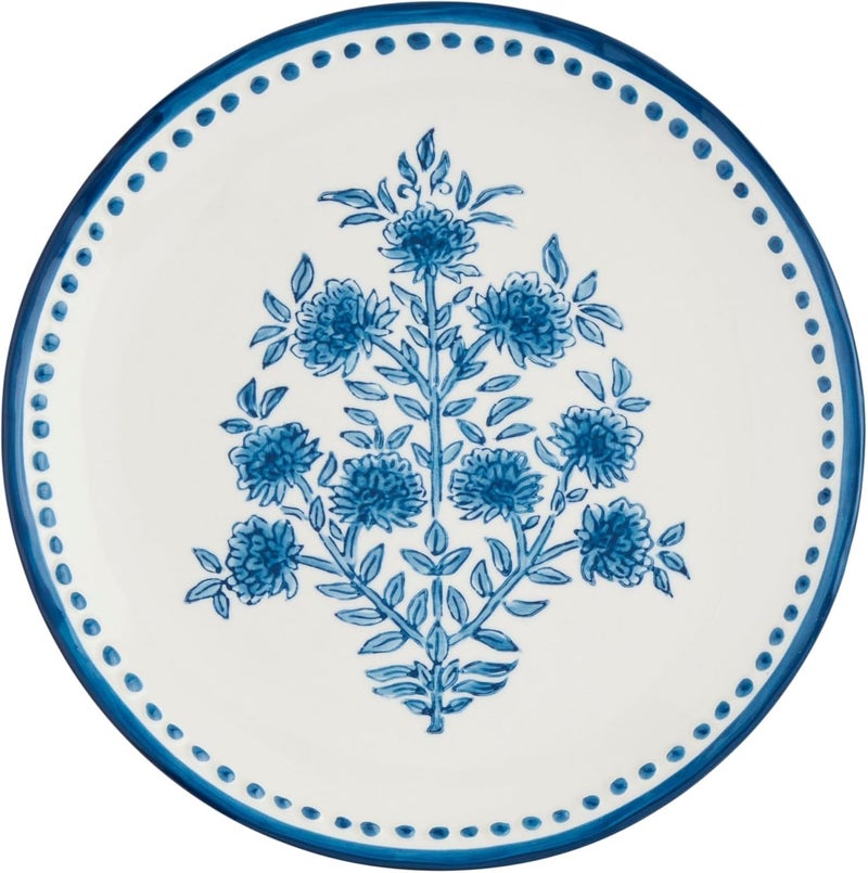 mud pie طبق سلطة بطباعة ساق الزهور 8 بوصة من ماد باي - Image 1