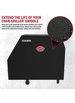 Char-Griller 8355 Flat Iron 3 Burner Outdoor Gas Griddle Grill Cover Black  - Image 2