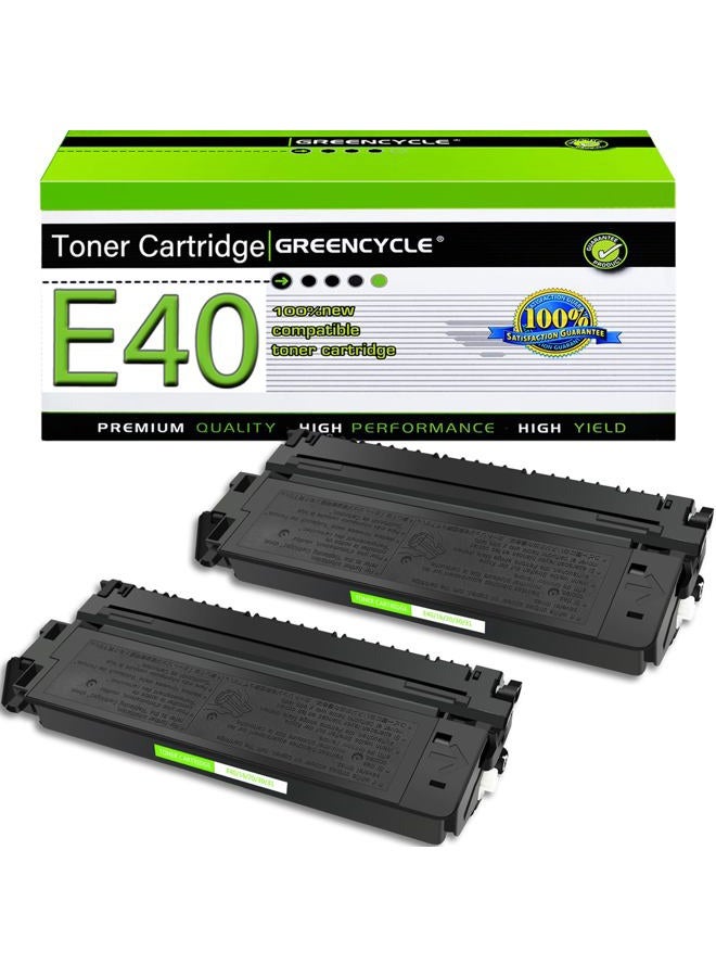 GREENCYCLE 2 Pack E40/E20/E10/E16/E31 1491A002AA Black Toner Cartridge Compatible for Canon E40 FC-330 FC-336 FC-500 PC981 Printer (2 Pack, E40) - Image 1