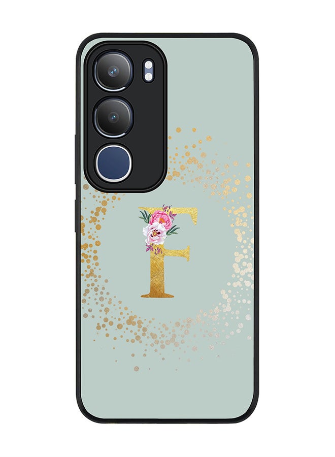 Stylizedd For vivo Y19s / Y19s Pro Case,Slim fit Camera Protection, Shockproof Thin Phone cover  - Custom Monogram Floral - F  (Light Grey )