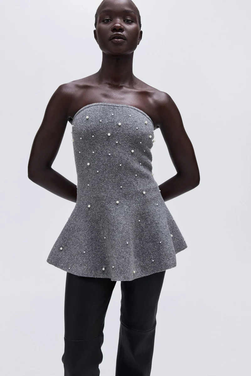 H&M Bead-embellished bandeau top