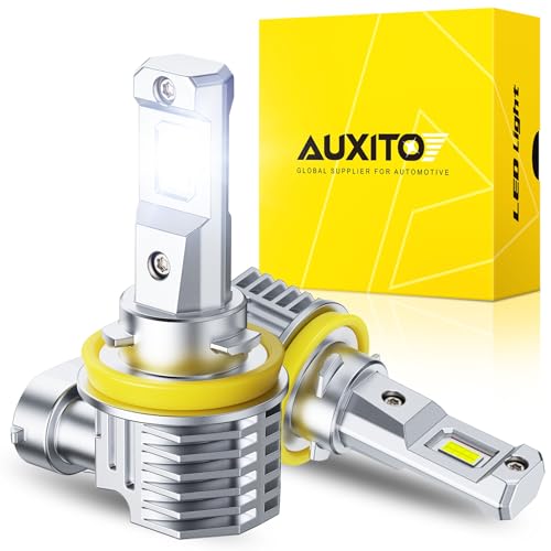 AUXITO H11 LED Fog Lights 1000 Brighter 6500K White 11 Mini Size No Adapter Needed 3 Min Quick Install No Flicker 99 Compatibility Pack of 2 - Image 1