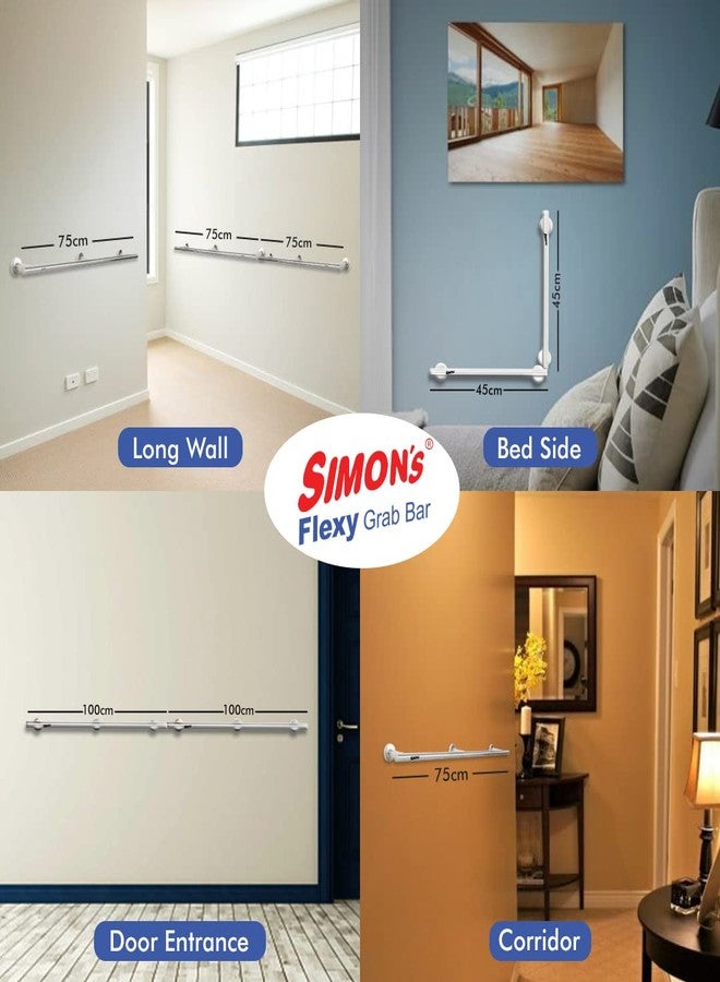 Simon's Flexy 304 Stainless Steel Grab bar for Bathroom and Toilet Safety Handle of Elderly People - 60 cm with 2 Legs of 4.5 cm - Image 5