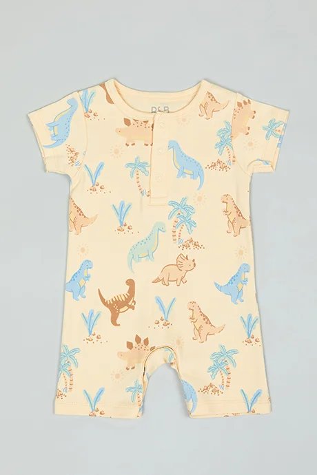 أر أند بي 3 Pack Printed Rompers with Short Sleeves