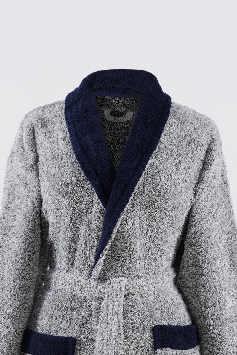 Maison Art Navy Shawl Unisex Wellsoft Plush Dressing Gown | Dressing gown  - Image 2