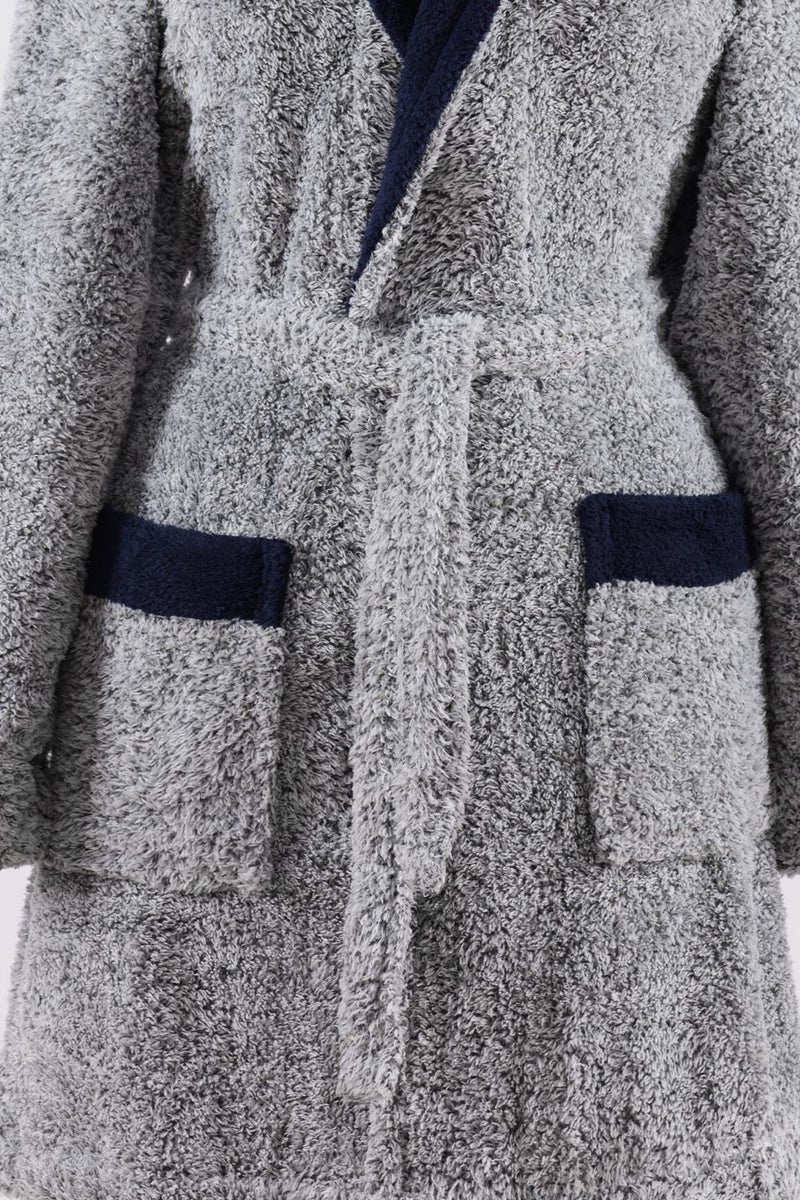 Maison Art Navy Shawl Unisex Wellsoft Plush Dressing Gown | Dressing gown  - Image 3