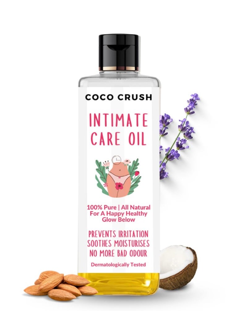 COCO CRUSH 100% Natural Intimate Care Oil for Women & Men with Tea Tree Oil | pH Balanced Hygiene Oil | Prevents Itching, Irritation & Bad Odor (200ml) - Image 1