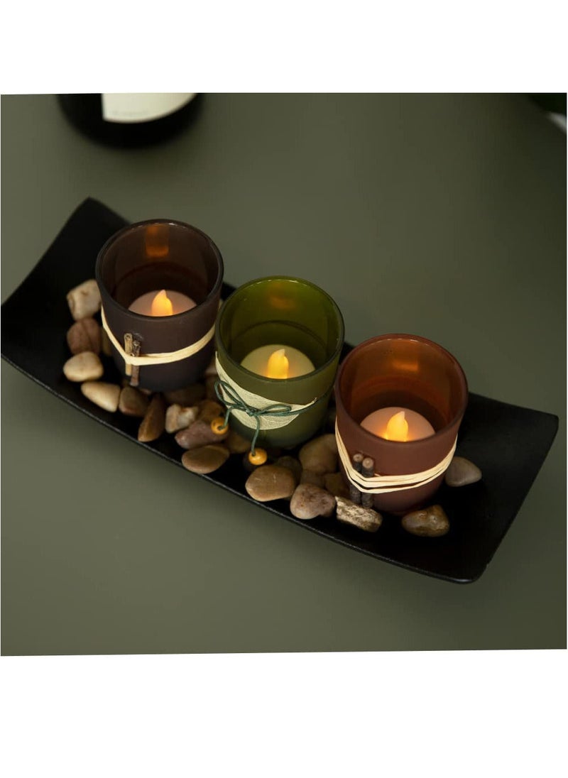 Rock Pow Natural Candlescape Set, 3 Decorative Candle Holders, Rocks and Tray  - Image 5