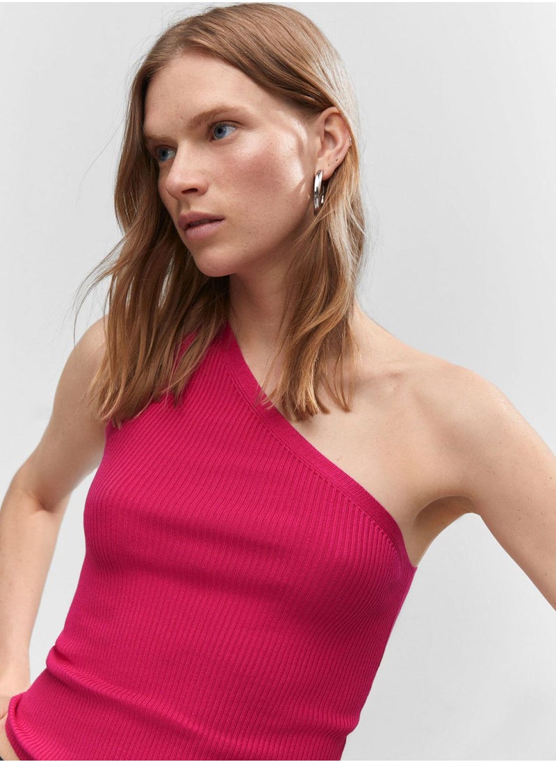 MANGO - One Shoulder Knitted Top - Image 1