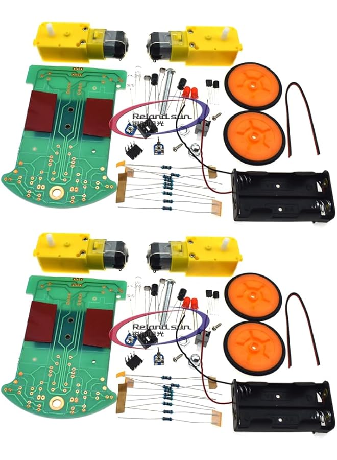 erorex 2Pcs Diy D2 1 Intelligent Tracking Car Electronic Welding Kit Spare Parts Assembly Of Teaching And Training Components - Image 1