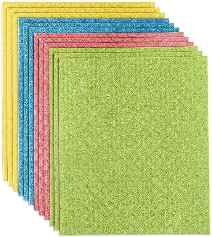 Magic Providers Reusable Wet Wipes Sponge Pack of 5 Dusters Washables Reusable Sponge Wipes Super Absorbent Biodegradable Cellulose Material Kitchen Home Car Cleaning 10x Absorption Wet Wipes - Image 1
