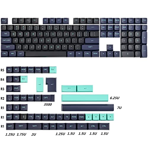 Owpkeenthy Double Shot Keycaps, PBT Custom Keyboard Keycaps 160 Key, CSA Profile Keycaps for 60% 65% 70% 100% Cherry Gateron MX Switches Mechanical Keyboard (Hammerhead Shark - Image 3