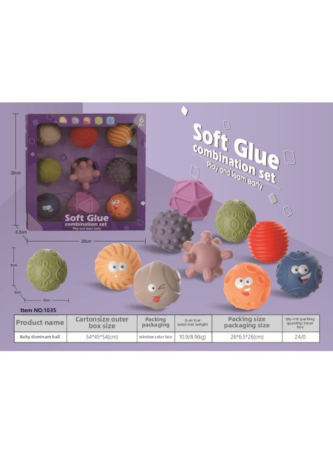 Baby Cartoon Hand Catch Ball Can Bite 0-1 Year Old Baby Bath Toy Early Education Digital Block Vinyl Animal-Color:Color Box-cartoon Hand Catch Ball -9 - Image 1