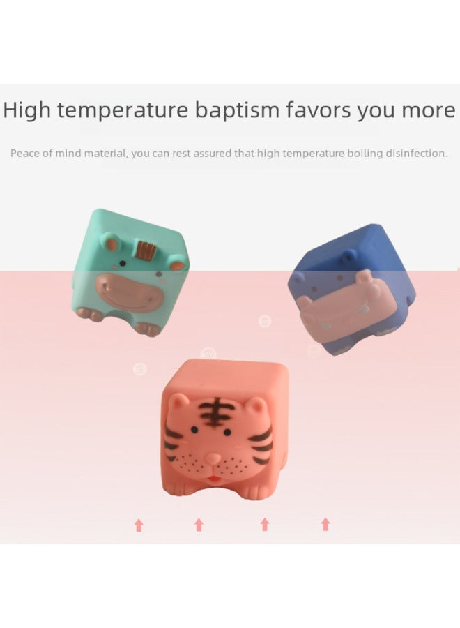 Baby Cartoon Hand Catch Ball Can Bite 0-1 Year Old Baby Bath Toy Early Education Digital Block Vinyl Animal-Color:Color Box-cartoon Hand Catch Ball -9 - Image 4