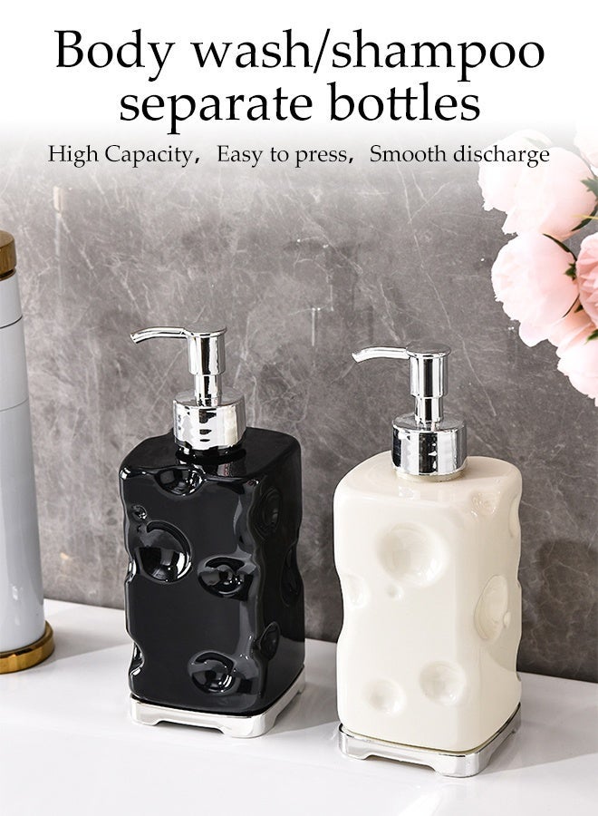 DUNISO 2 Set of Square Plastic Diamond Lotion Dispenser,Soap Dispenser for Countertop, Kitchen, Bathroom,Refillable Hand Lotion, Shampoo, Body Wash Dispenser - Image 4