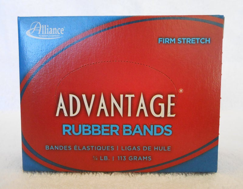 Alliance Rubber 26189 Advantage Rubber Bands Size #18, 1/4 lb Box Contains Approx. 370 Bands (3" x 1/16", Natural Crepe) - Image 1