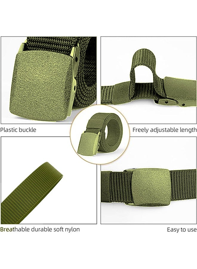 يانيك أحزمة عمل للرجال، أحزمة للرجال، حزام جولف من قماش النايلون قابل للتعديل، بدون إبزيم معدني، تمرير سريع عبر أمن المطار، مناسب للعمل والسفر - Image 4