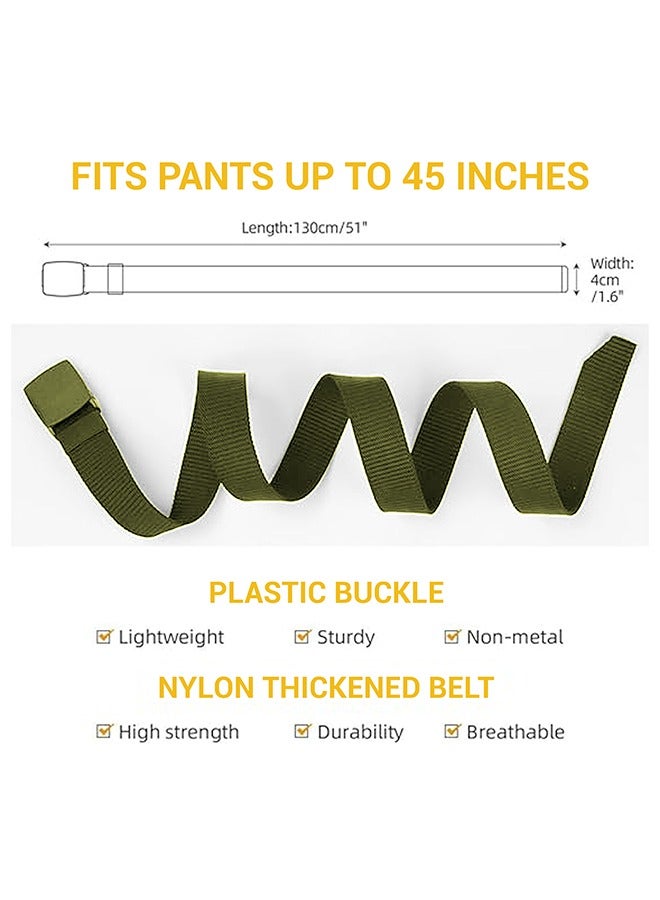 يانيك أحزمة عمل للرجال، أحزمة للرجال، حزام جولف من قماش النايلون قابل للتعديل، بدون إبزيم معدني، تمرير سريع عبر أمن المطار، مناسب للعمل والسفر - Image 5