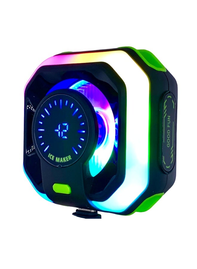 مبرد ألعاب JS86 🚀 | تبريد فائق | أشباه الموصلات الهاتف برودة الجليد الباردة التبريد المغناطيسي كليب حامل 2 في 1 عرض درجة الحرارة الرقمية أضواء RGB للألعاب | #TS - Image 1