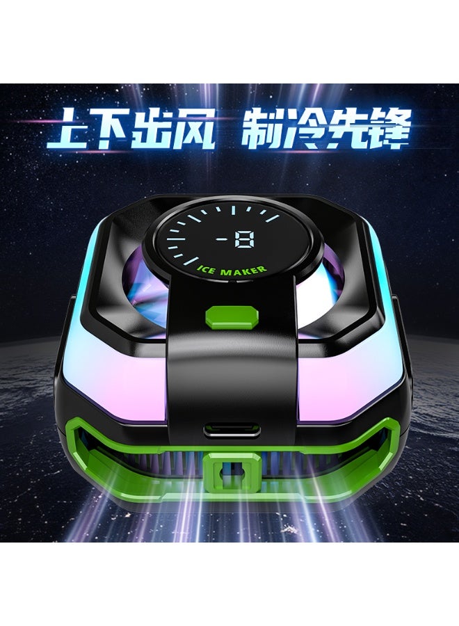 مبرد ألعاب JS86 🚀 | تبريد فائق | أشباه الموصلات الهاتف برودة الجليد الباردة التبريد المغناطيسي كليب حامل 2 في 1 عرض درجة الحرارة الرقمية أضواء RGB للألعاب | #TS - Image 3