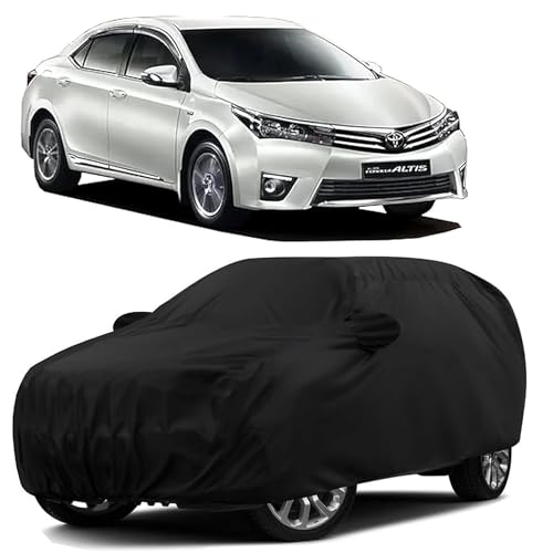 Sulfar 100% Water Resistant Car Body Cover Compatible with Mirror for Toyota Altis (Triple Stitched, Full Bottom Elastic, Black) - Image 1