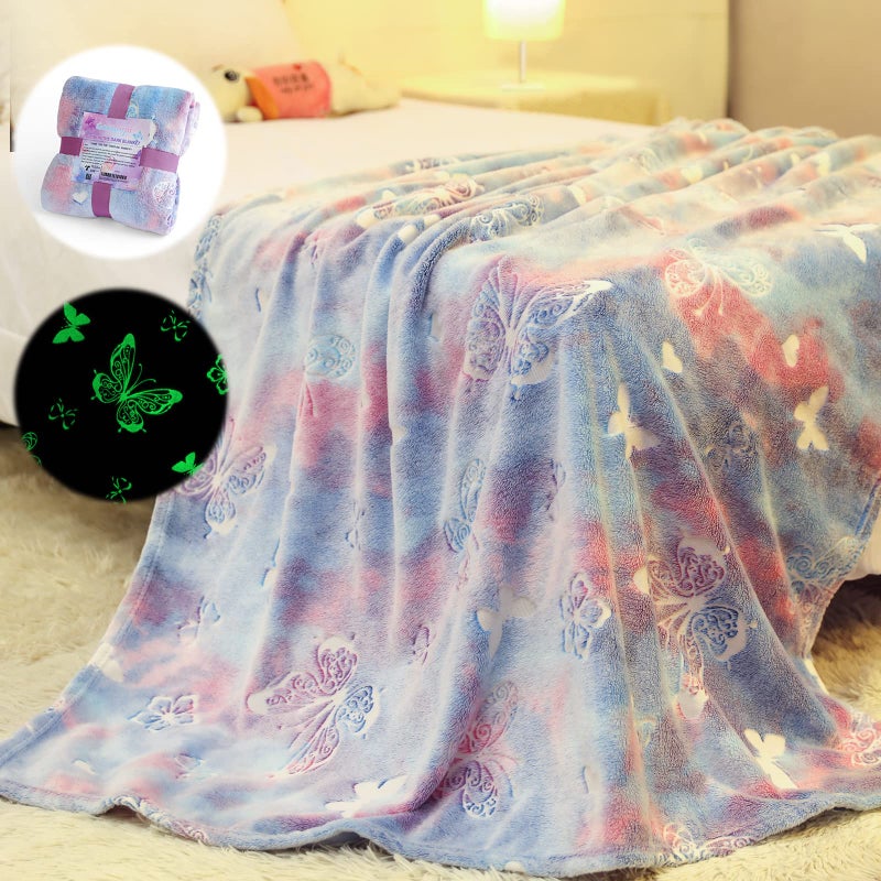 Anowpo Glow in The Dark Blanket Butterfly Gifts for GirlsSoft Blanket 3 4 5 6 7 8 9 10 Year Old Girl Gifts Toddler Girls Toys Age 68Mothers Day Birthday Gifts Christmas 50x60