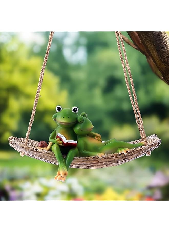 erorex Outdoor Garden Swing Frog Décor Funny Hanging Frog Statues For Home And Garden Sleeping Frog Sculptures For Yard And Outdoor Decoration  - Image 2
