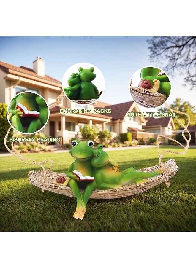 erorex Outdoor Garden Swing Frog Décor Funny Hanging Frog Statues For Home And Garden Sleeping Frog Sculptures For Yard And Outdoor Decoration  - Image 5