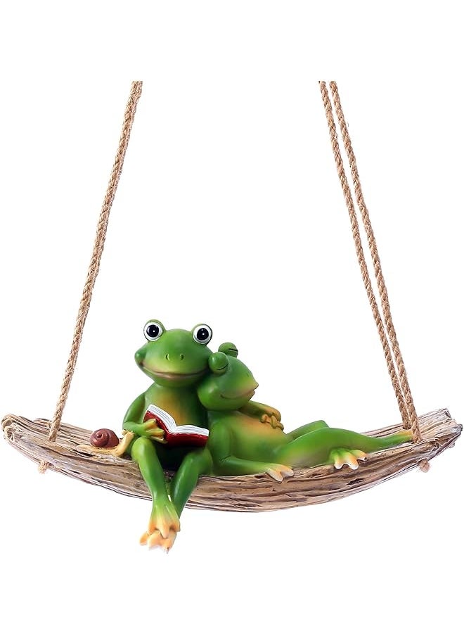 erorex Outdoor Garden Swing Frog Décor Funny Hanging Frog Statues For Home And Garden Sleeping Frog Sculptures For Yard And Outdoor Decoration  - Image 1