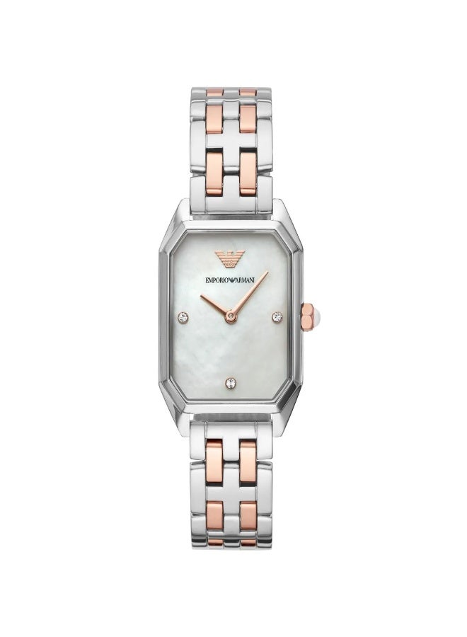 armani Emporio Armani Gioia AR11146 Women’s Watch – Square White Dial Two-Tone Stainless Steel Elegant Fashion Watch - Image 1