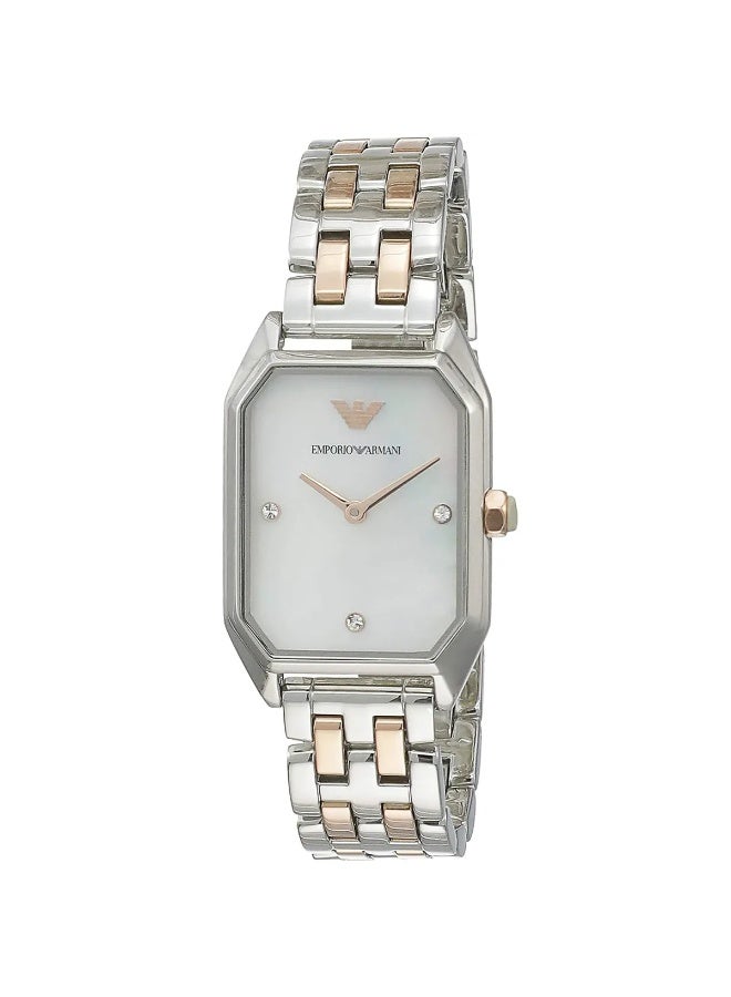 armani Emporio Armani Gioia AR11146 Women’s Watch – Square White Dial Two-Tone Stainless Steel Elegant Fashion Watch - Image 2