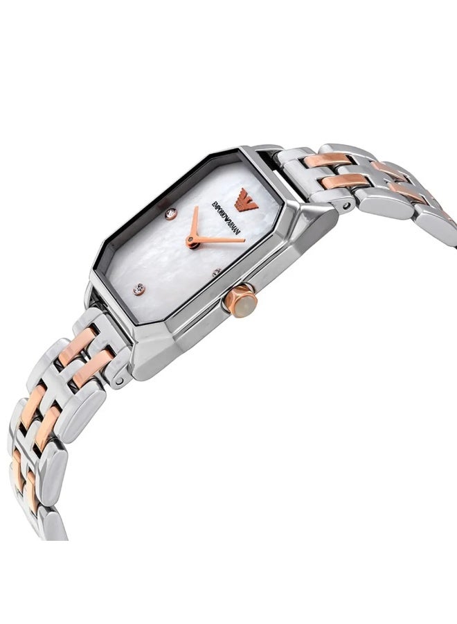 armani Emporio Armani Gioia AR11146 Women’s Watch – Square White Dial Two-Tone Stainless Steel Elegant Fashion Watch - Image 3