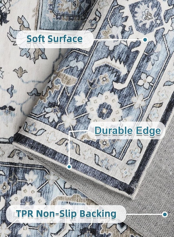 Forthcan Washable Living Room Carpet Rug, Nordic American Style Sofa and Bedroom Area Rug, Foldable Coffee Table Rug, Easy to Clean and Durable - Image 4