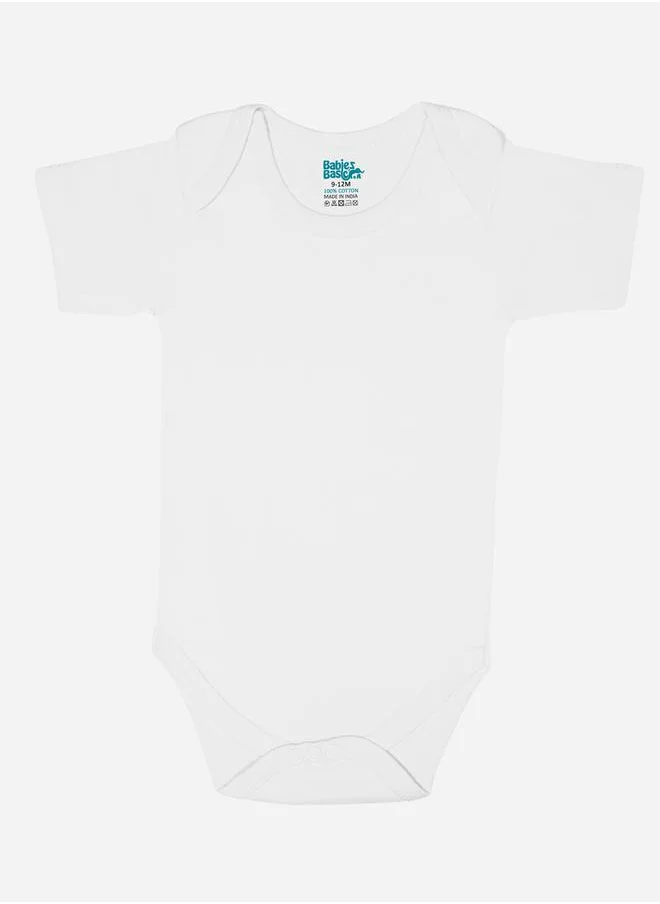 Babies Basic Pack of 6 - Solid Combed Cotton Short Sleeves Bodysuit