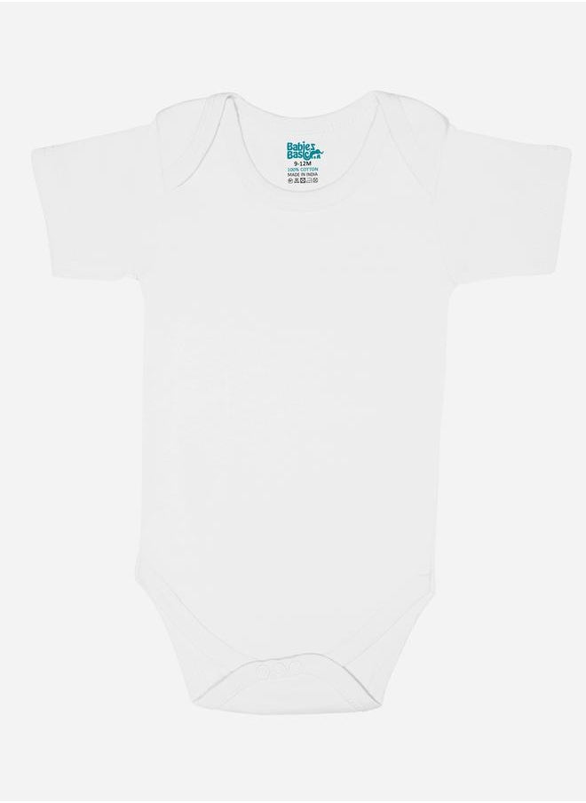 Babies Basic Pack of 6 - Solid Combed Cotton Short Sleeves Bodysuit  - Image 2